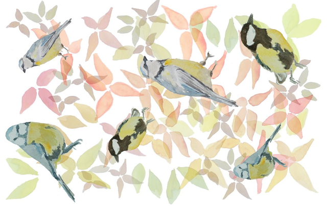 Birds and Botanics tea-towel 