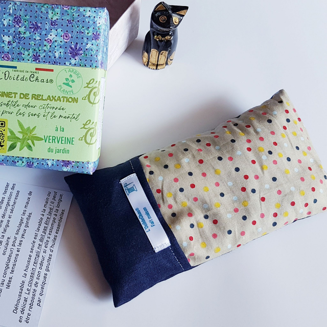 Coussinet de RELAXATION pour les YEUX - VERVEINE | en tissu - PERSONNALISABLE