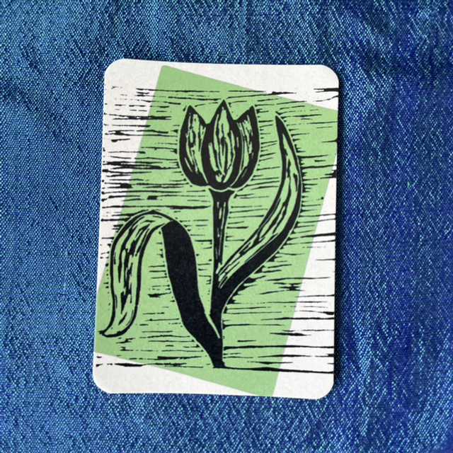 Tulip Notecard Green
