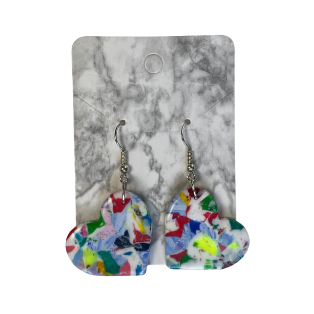 Multi coloured heart earrings