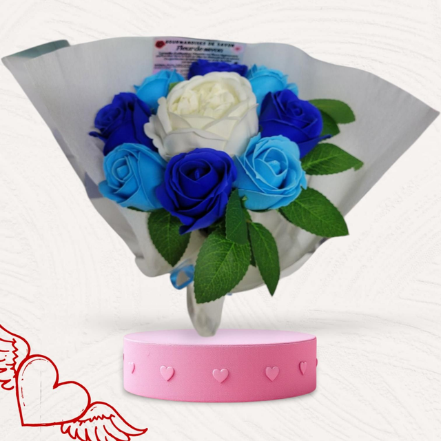 Bouquet fleurs de savon avec Pivoine 