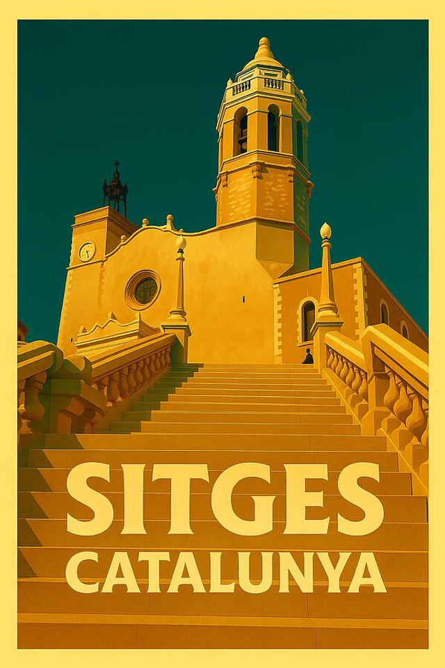 Póster Sitges en Catalunya Sant Bartomeu Santa Tecla