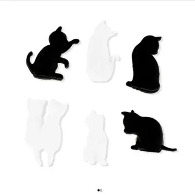 Set De 6 Marqueurs De Verre - Chat Noir Et Blanc