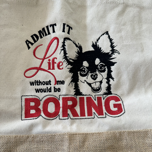Admit It, Life would be Boring  - Chihuahua Happy - Large Shopping Bag 