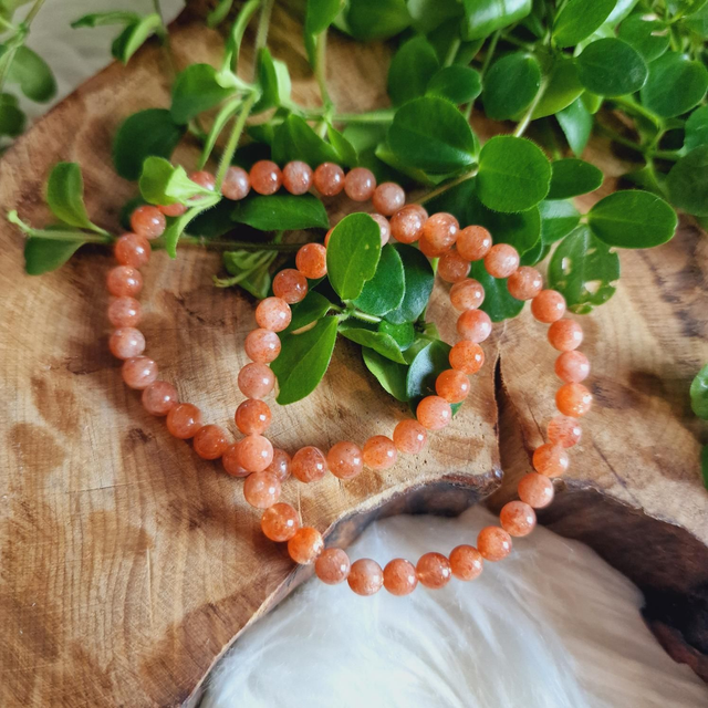 Sunstone 6mm Beaded Bracelet 
