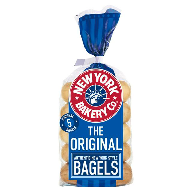 New York Bakery Plain Bagels 5 Pack