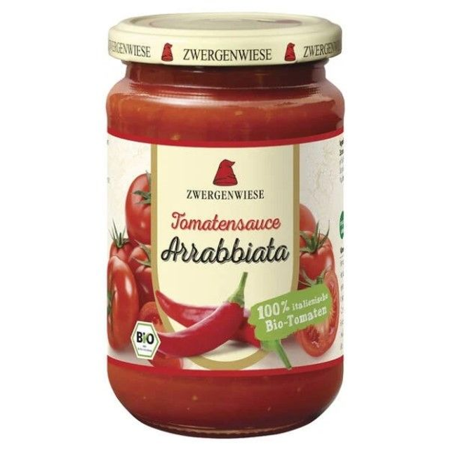 Zwergenwiese Tomatensauce Arrabbiata, 340ml Glas