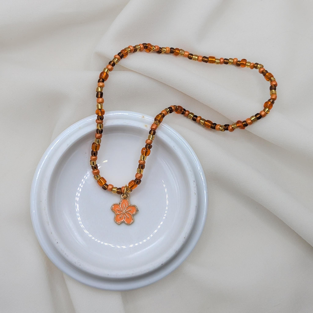 Orange Flower Anklet