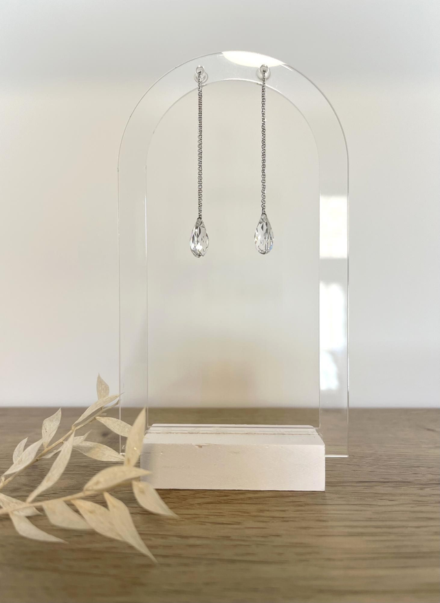 Boucles d'oreilles cristal transparent