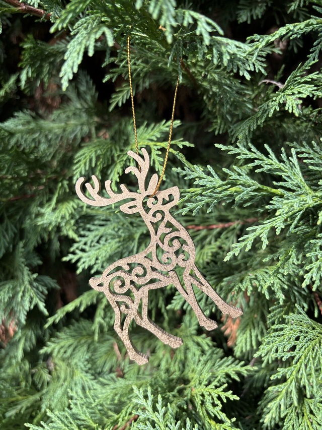 Boule de Noel Cerf Or