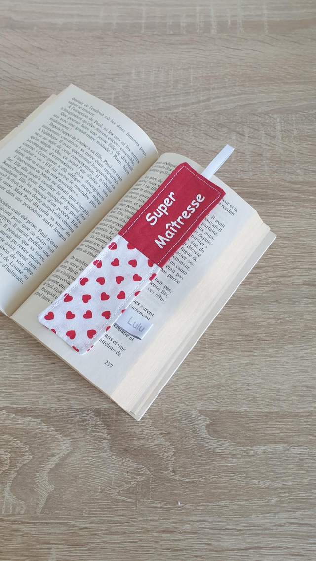 Marque pages Super Maîtresse (cœurs rouge ❤)