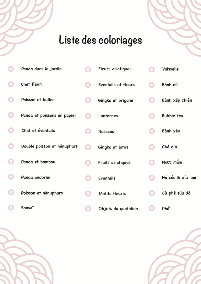 Livre de 30 coloriages