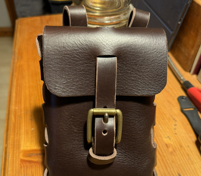 Leather hip pouch