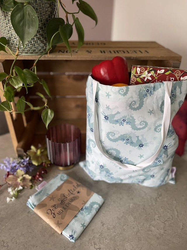 Tote Bag - Seahorse Galore 'Sage'