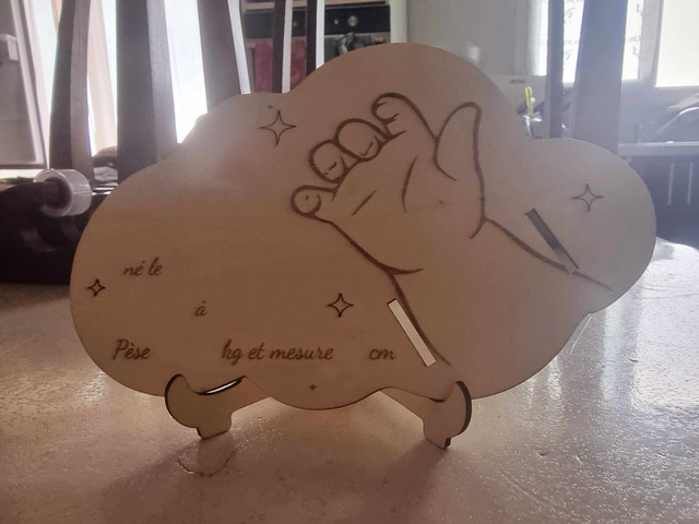 Nuage porte bracelet de naissance à personnaliser (sur commande)