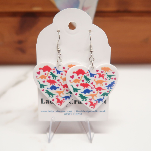 Dino Heart Earrings