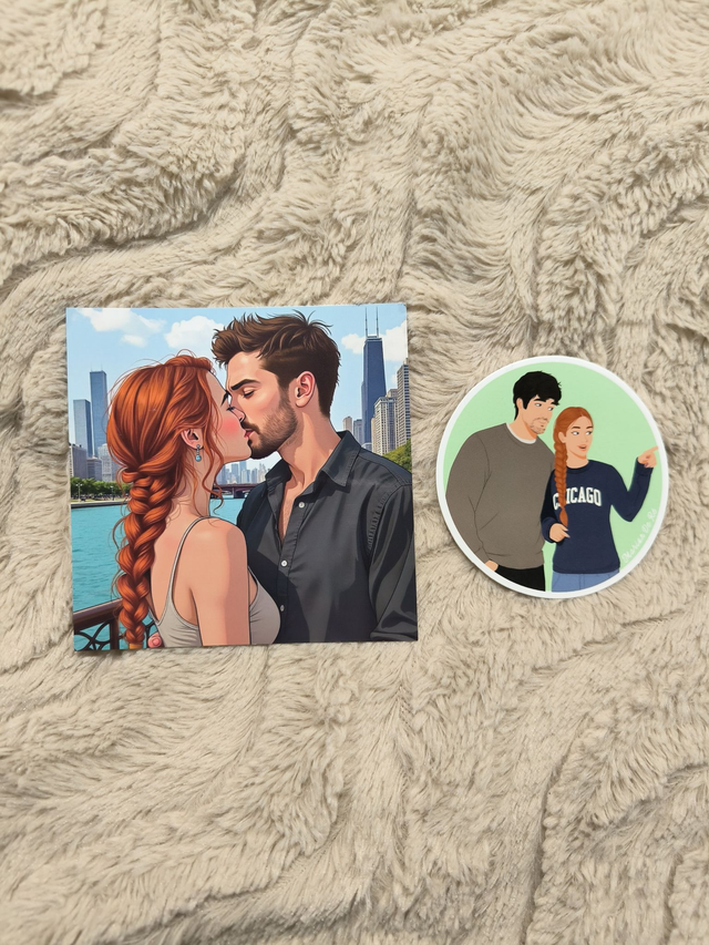 Coup de foudre à Chicago - Sticker + Illustration