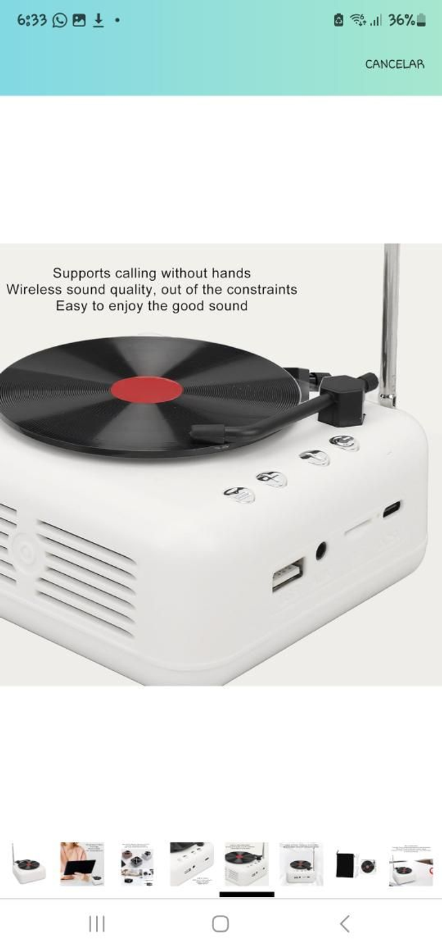 MINI ALTAVOZ VINTAGE TOCADISCOS 