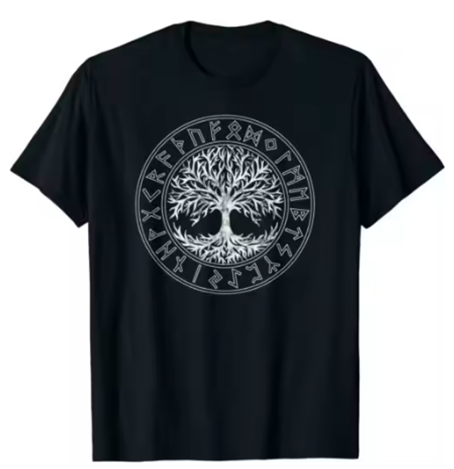 Korte mouwen T-shirt Heren en Dames met Levensboom afbeelding