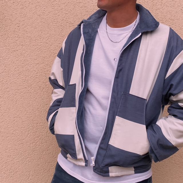 Veste rayée polaire 