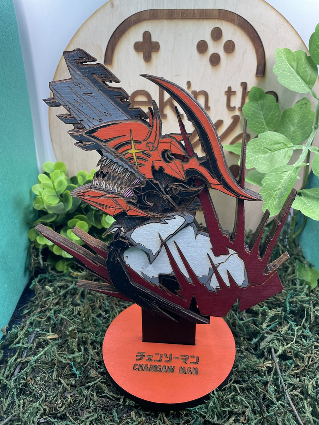 Figurine Chainsaw man. En bois.