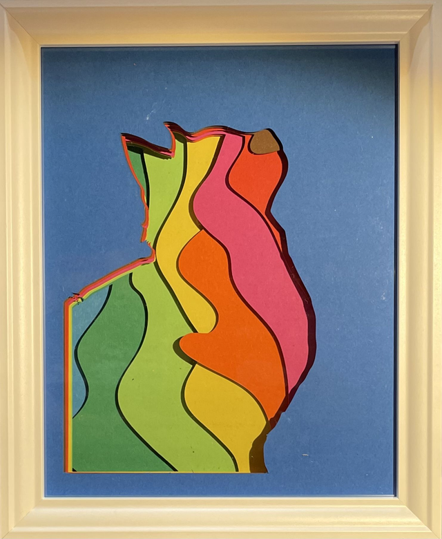 Silouette de chat version 2 - cadre 3D lumineux - VENDU