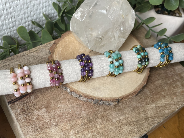 Bague en Perles - 6 pierres au choix
