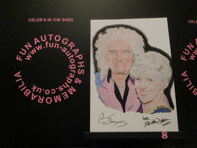 Brian May &amp; Anita Dobson Limited Edition Signed A4 Portrait Drawing Print (8)