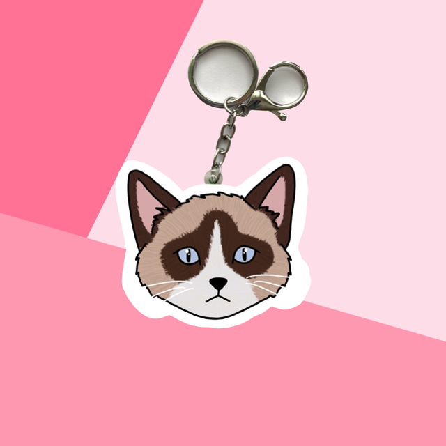 CAT keychain - Brown