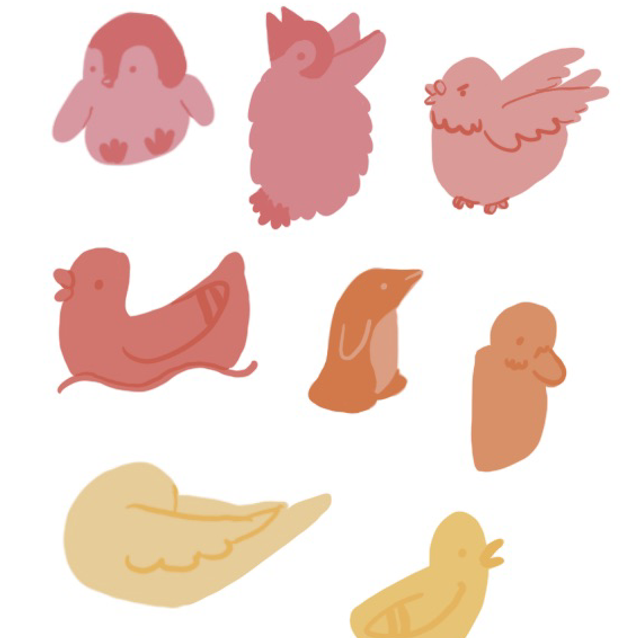 Original Art Deco Stickersheet | Rainbow Birds