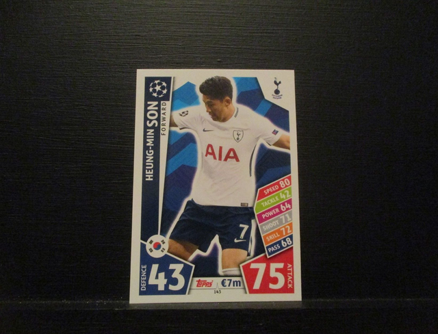 Heung-Min Son - UEFA Champions League Match Attax 2017/18 Original Trading Card #143