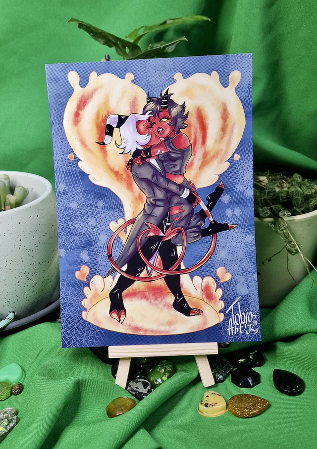 Millie and Moxxie Heluva boss Kissing Print 