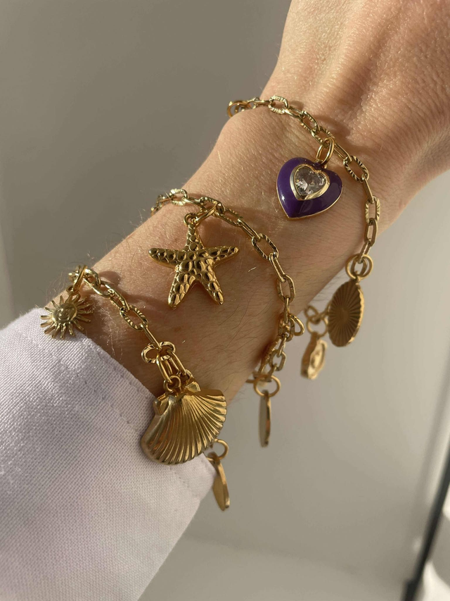 Emma Bracelet grigi en acier inoxydable doré