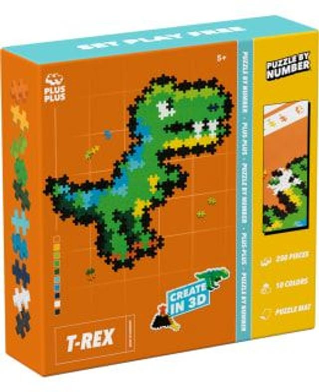 Plus Plus Puzzle By Number T-Rex 250 Pcs