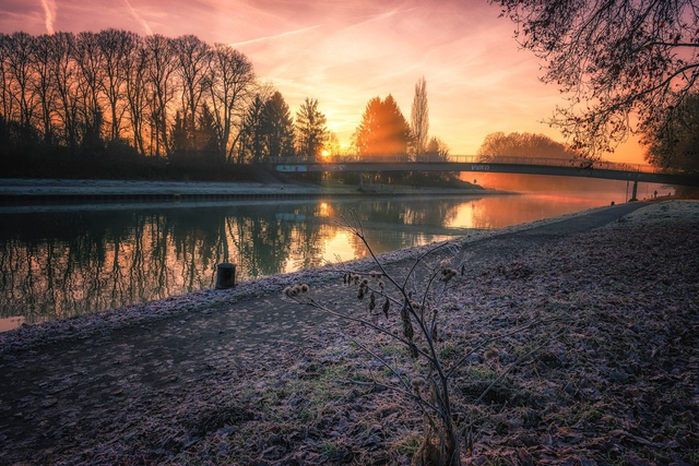 Frostmorgen am Kanal