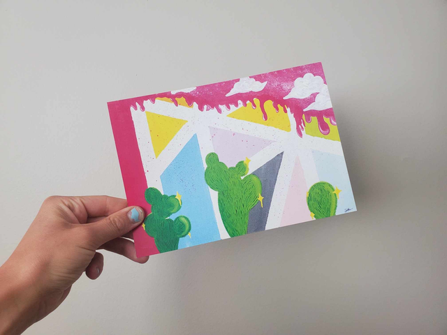 &quot;Colourful Cactus&quot; Art Print