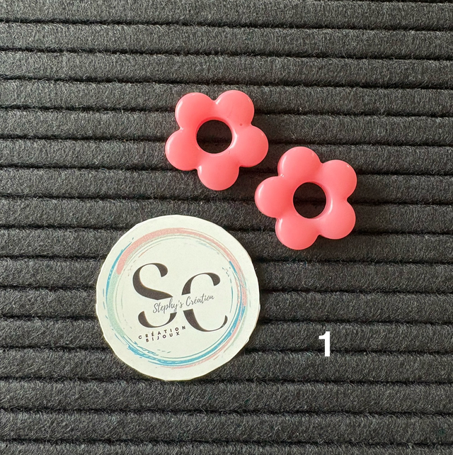 🩷 Pampille "MANON" – Fleur Rose Saumon