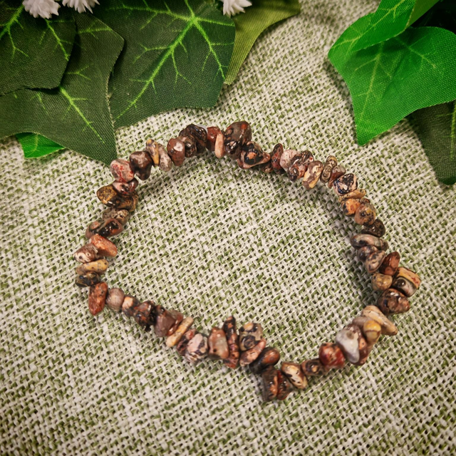 Bracelet chips jaspe léopard 