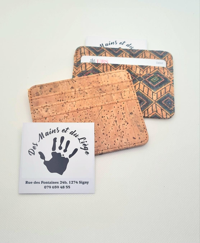 Porte-cartes pour 4 cartes en liège (2 coloris à choix)