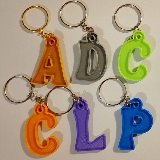 3D Printed Personalised Alphabet Keyring  3D Printed Personalised Letter Keyring