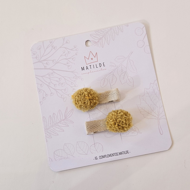 Mini Pinza Par Amarillo Pompón
