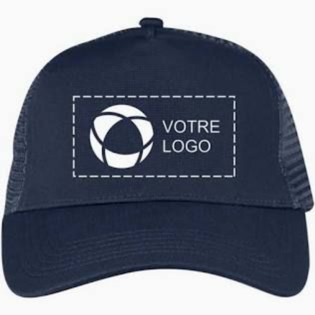 marquage flex devant sur casquette 10 x 6 cm