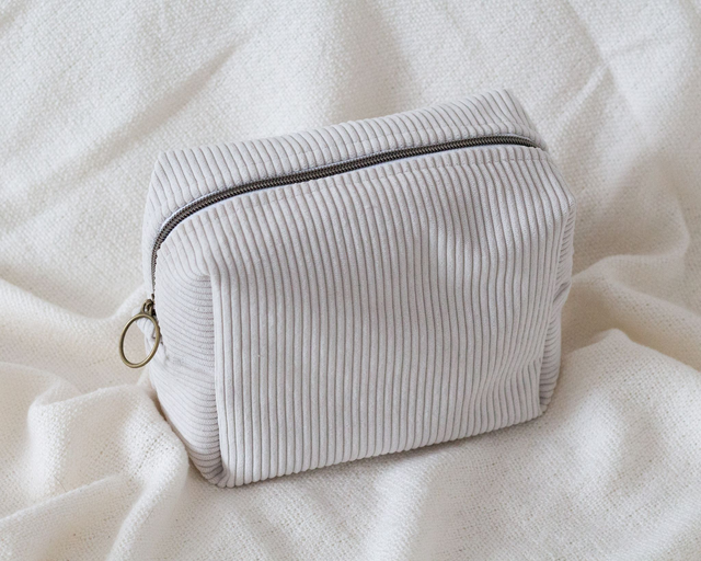 Trousse toilette velours - Beige Crème