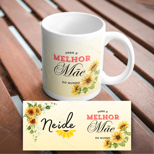 Caneca dia da mães girassol