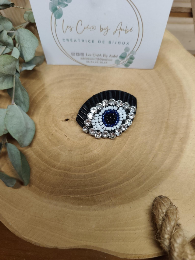 BROCHE OEIL PERLES/STRASS 0001353