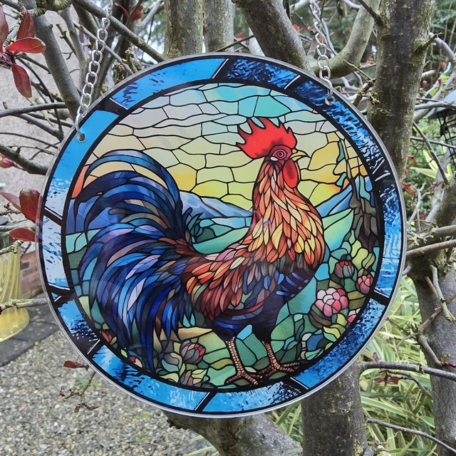 Rooster window wall door decor 