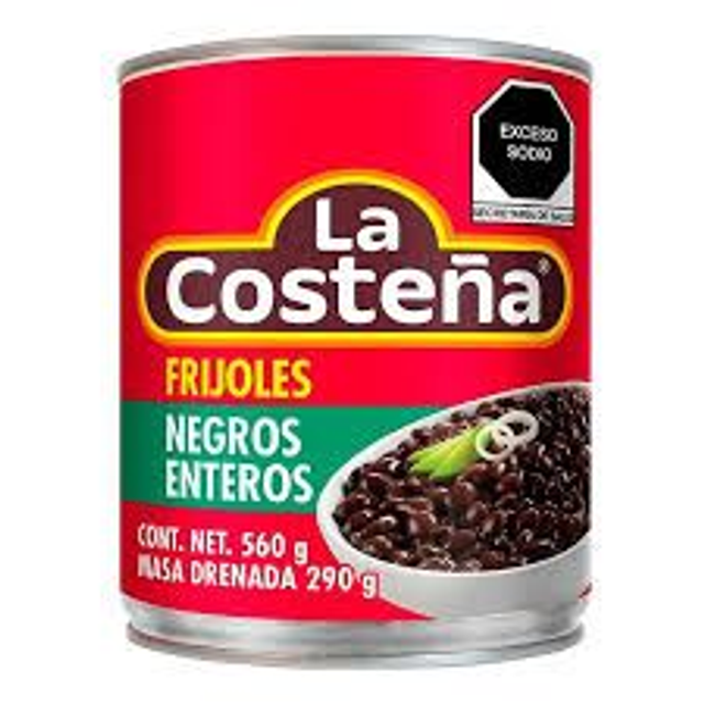 Frijoles negros enteros (lata)