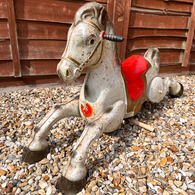 Vintage Mobo “Prairie King” Pressed Steel Horse By D. Sebel &amp; Co. Ltd. 