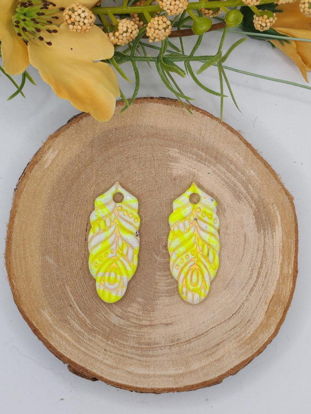 Plume Blanc/Jaune Fluo 