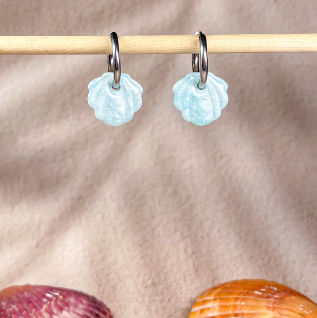 P’tits coquillages bleu nacré (sans créoles)
